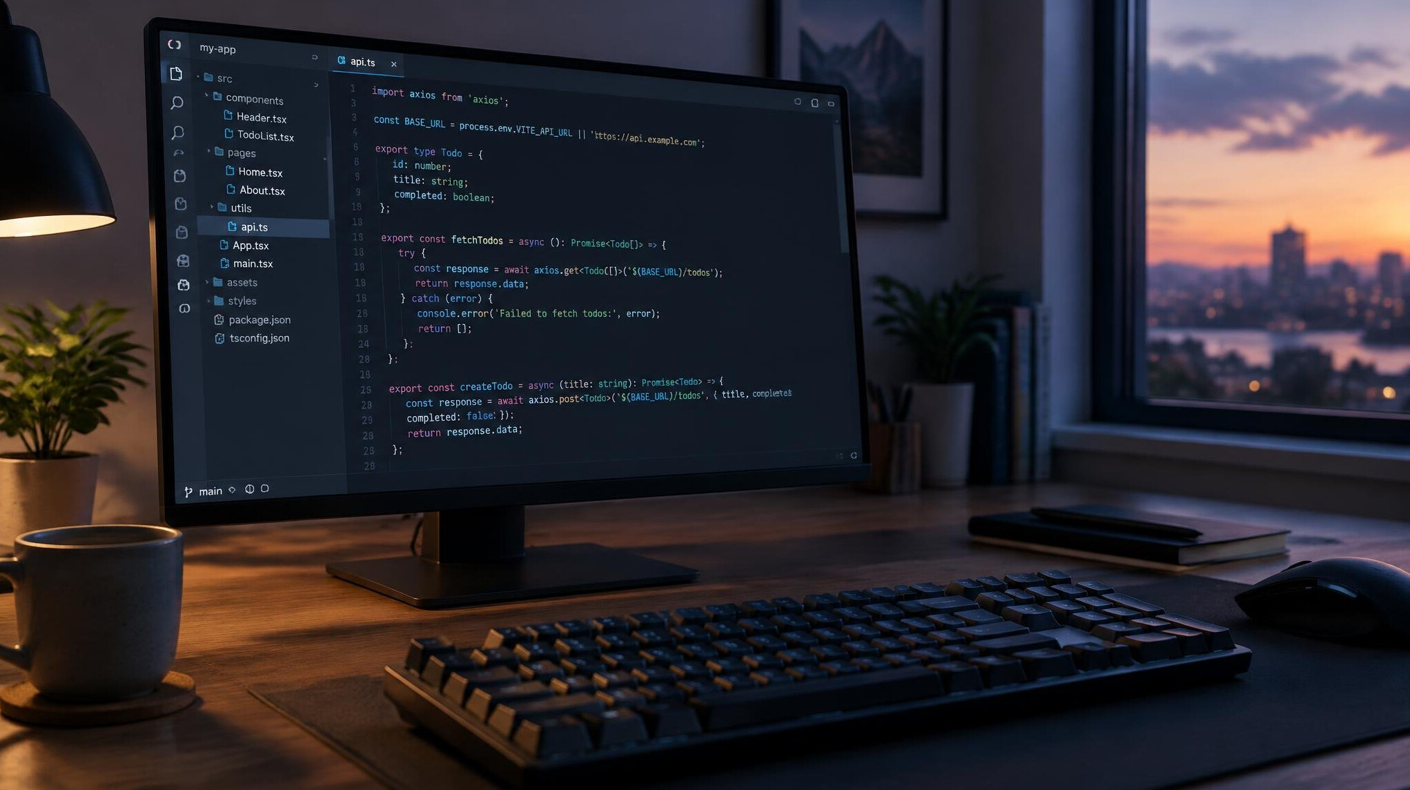 Code editor open on a monitor with lines of code
