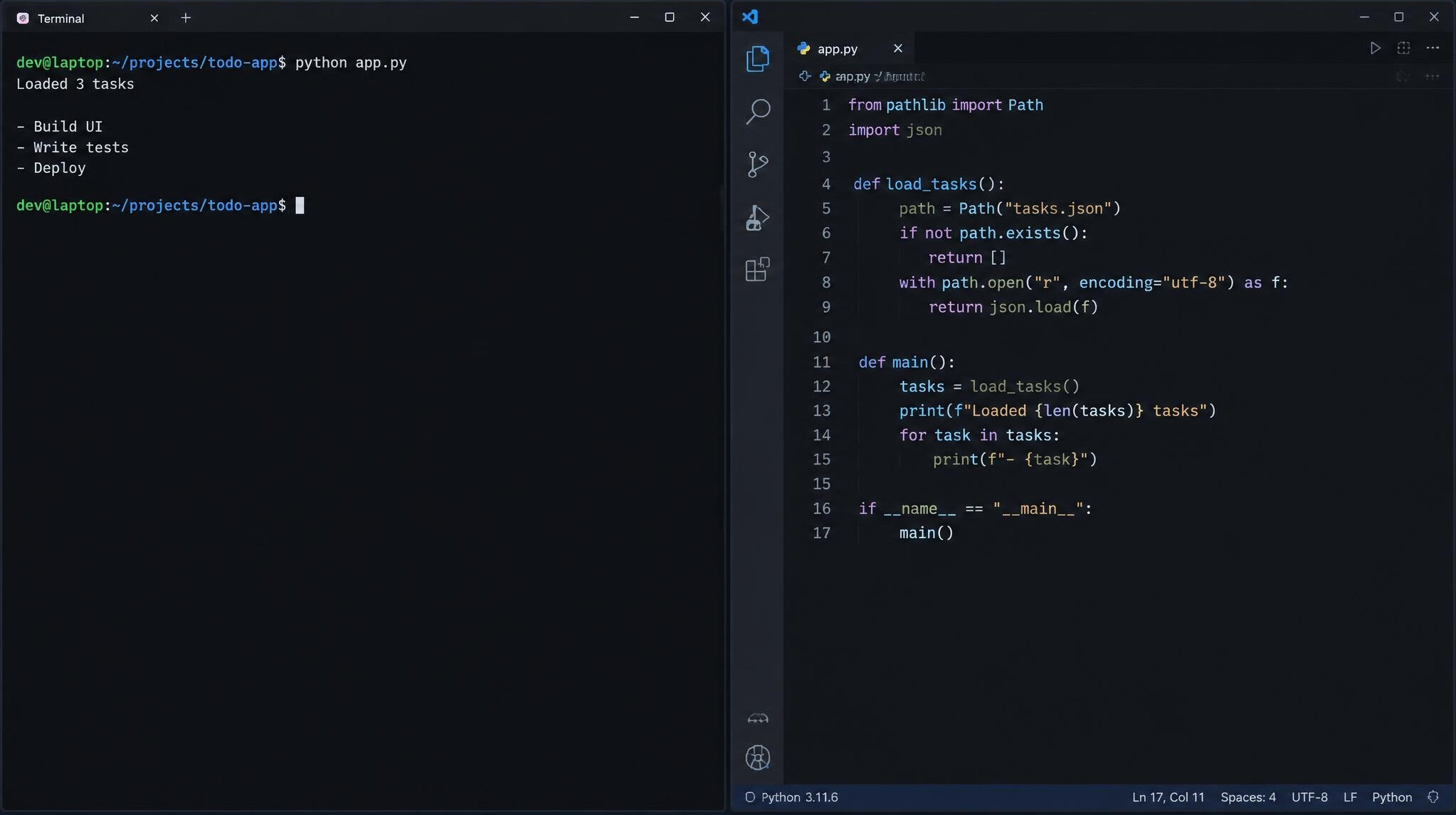 Terminal window with code on a computer screen